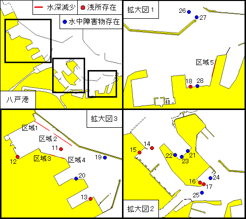水中障害物存在(八戸港、第1区、第2区及び第3区)