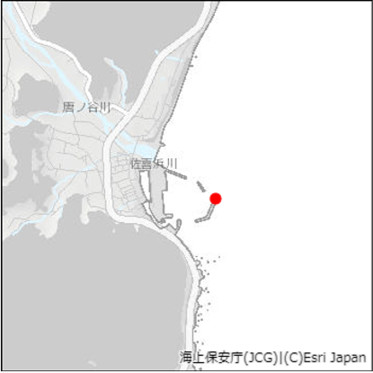 佐喜浜港沖第2防波堤北灯台の概略位置
