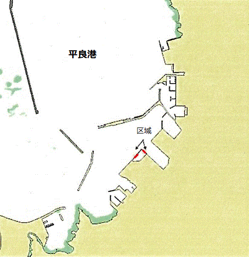 平良港岸壁完成位置図