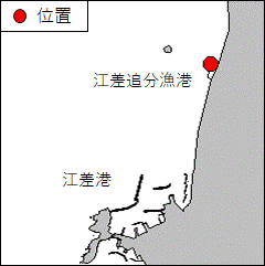 江差港北北東方、江差追分漁港　　灯台光達距離変更