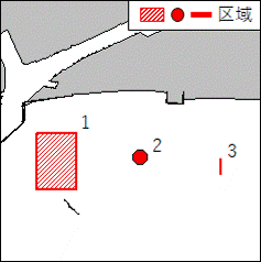 北海道南岸　−　苫小牧港、第4区　　海洋調査 　下記区域で、作業船による海洋調査が実施される。