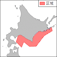 北海道南岸　－　恵山岬南東方～納沙布岬南方　　海洋調査 　下記区域で、調査船「第五開洋丸(495t)」による海洋調査が実施される。