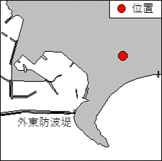 北海道南岸　－　様似港　　無線塔存在 　下記位置に無線塔が存在する。