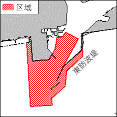 北海道南岸　－　苫小牧港、第2区、第3区及び第4区　　水路測量 　図に示す区域で、作業船による水路測量が実施される。　