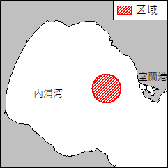 北海道南岸－室蘭港西方　照明弾発射訓練