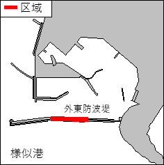 北海道南岸−様似港　防波堤点検作業