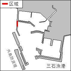 北海道南岸−三石漁港　防波堤点検作業