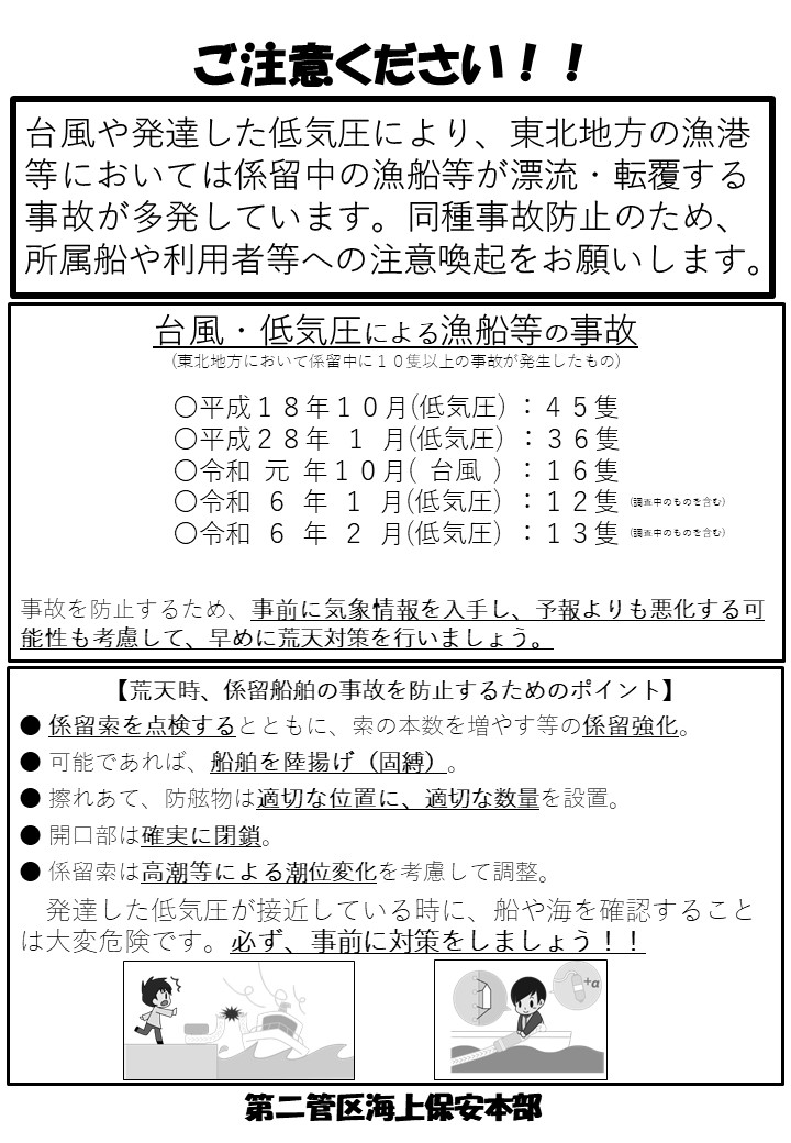 強風と高波に関する注意喚起
