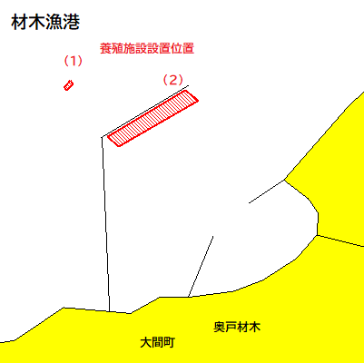 養殖施設設置（材木漁港）