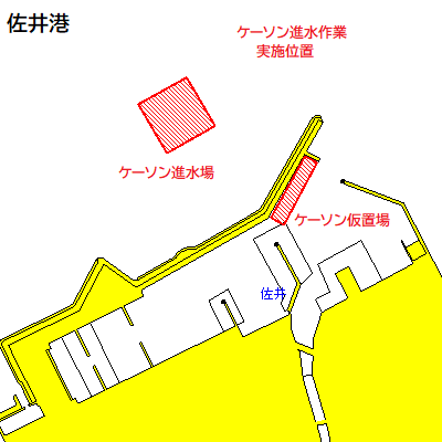 ケーソン進水作業（佐井港）