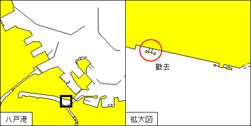 桟橋撤去(八戸港、第2区)