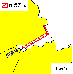 護岸補修作業（釜石港）