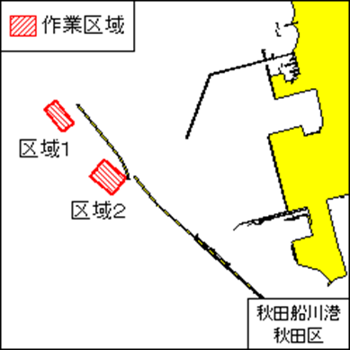 起重機船作業(秋田船川港秋田区第2区)