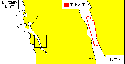 掘下げ作業(秋田船川港、秋田区、第１区)
