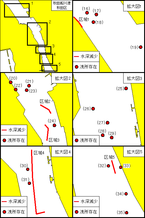 水深減少及び浅所存在（秋田船川港秋田区第１区）　その2