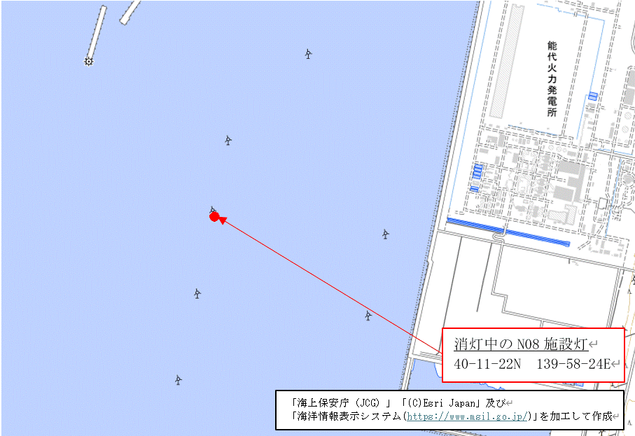 施設灯消灯(能代港)