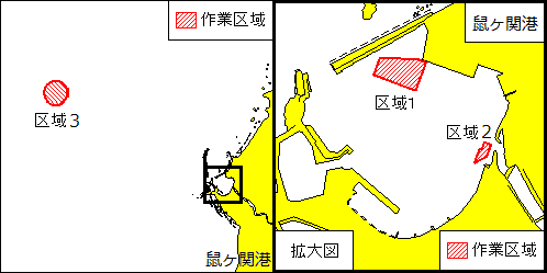 掘下げ作業（鼠ヶ関港及び西方）