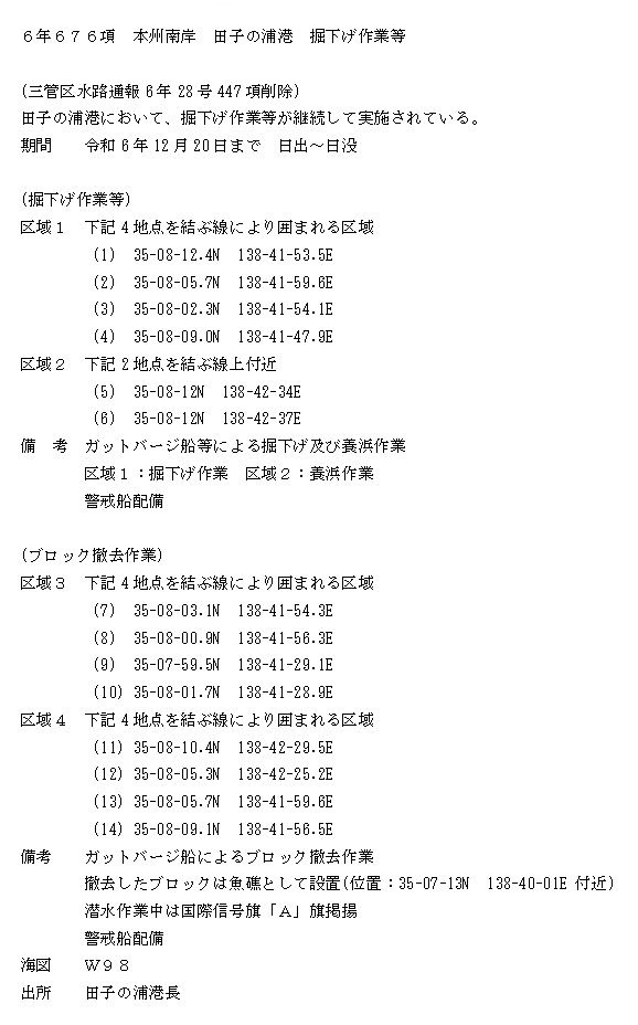 水路通報掲載内容