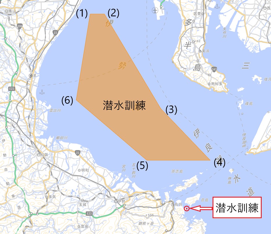 救難訓練海域図