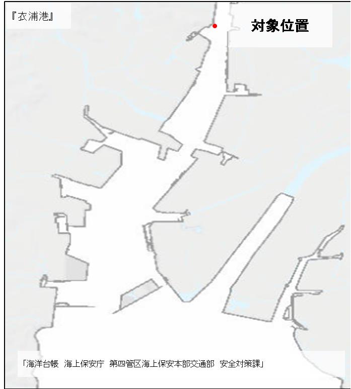 簡易灯浮標流出、撤去位置図