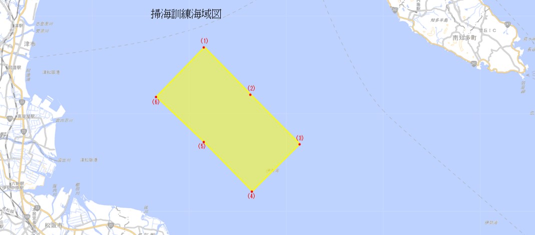 掃海訓練海域図