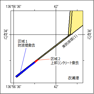 防波堤一部撤去位置図