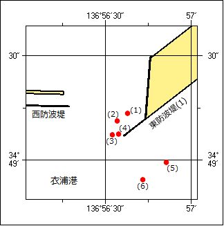 灯浮標等点検作業位置図