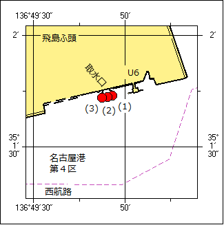 灯付浮標撤去位置図