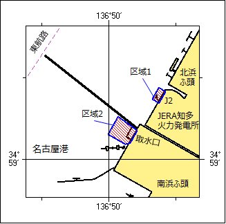 取水口撤去作業位置図