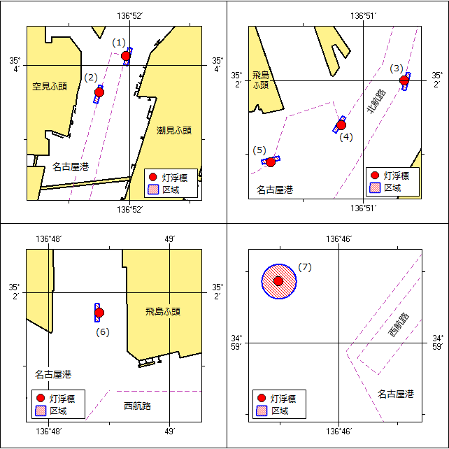 灯浮標交換作業位置図