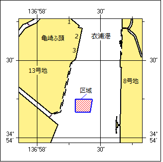 灯付浮標補修作業位置図