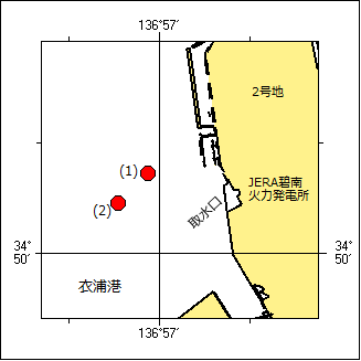 灯付浮標撤去作業位置図