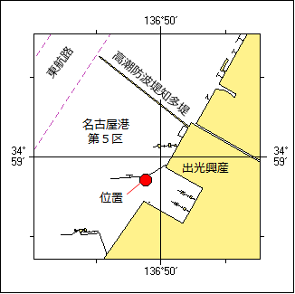 簡易灯付浮標一時撤去位置図