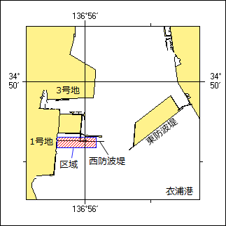 防波堤改良工事位置図