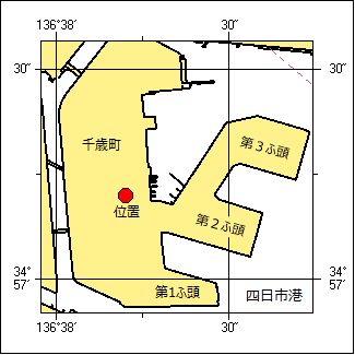 四日市船舶通航信号所位置図