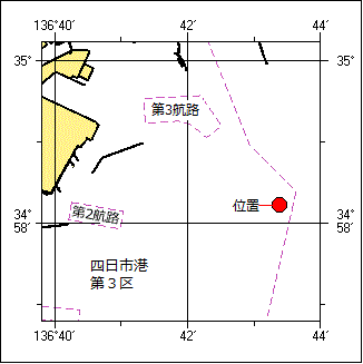 灯浮標現状変更（予告）［四日市港第３区］位置図