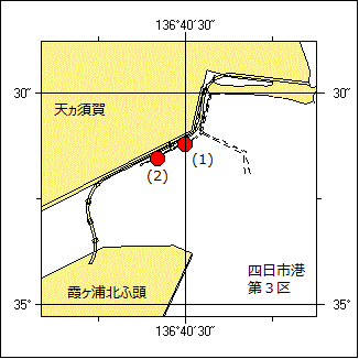 桟橋名が変更される桟橋位置図