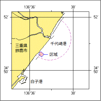 千代崎港離岸堤築造工事位置図