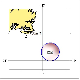 照明弾発射訓練区域図