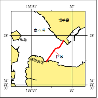 海底線撤去作業区域図（鳥羽港）