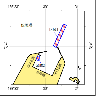 掘下げ作業等区域図（松阪港）