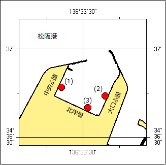 水難救助訓練区域図（松阪港）