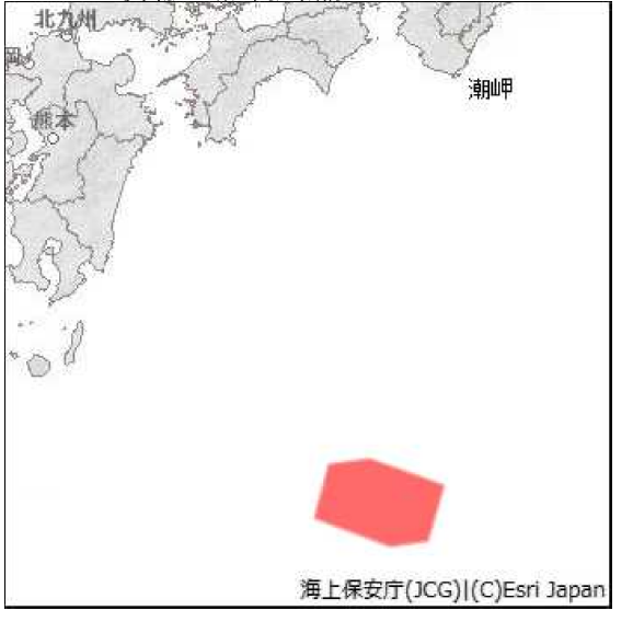 海面落下予想区域