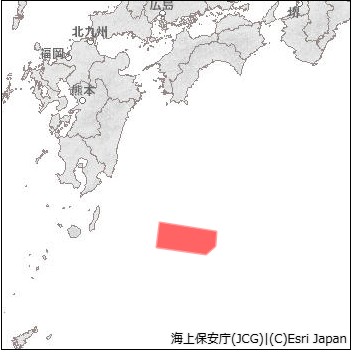 海面落下予想区域