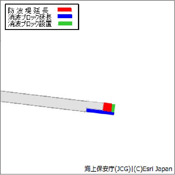 高知港において、南防波堤が延長され、防波堤の周囲に消波ブロックが設置された。