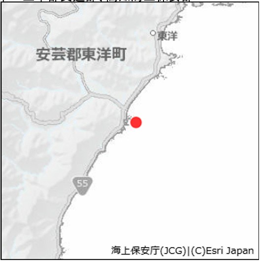 野根港沖防波堤北灯台位置図