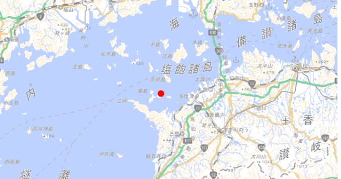 位置図（粟島レーダー施設）