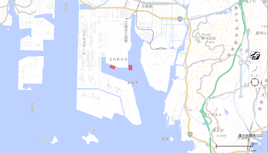 海上起重機船作業（水島港内）