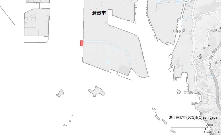 バース新設基礎工事（水島港内）作業区域図