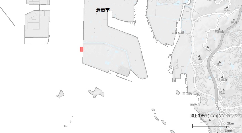 バース新設基礎工事（水島港内）施工位置図